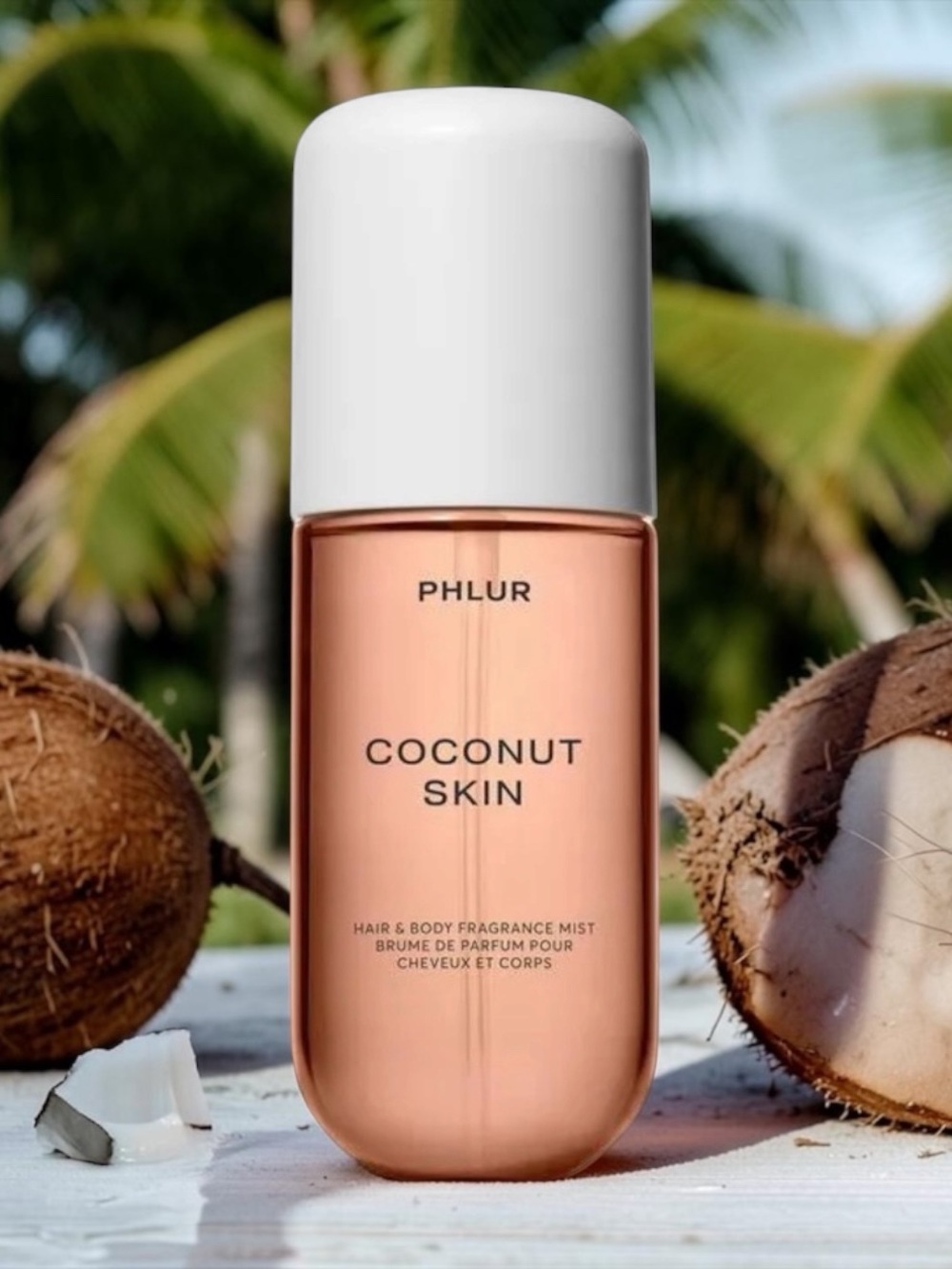 PHLUR Coconut Skin Hair & Body Fragrance Mist — Rose Gold / White